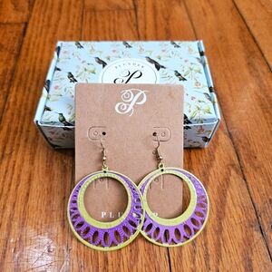 Plunder Retro Purple Green Earrings